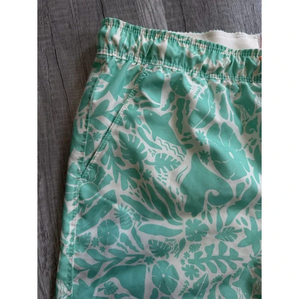 Cat & Jack Boys Green Swim Trunks Lined, XL 14) Husky Drawstring Pockets Summer